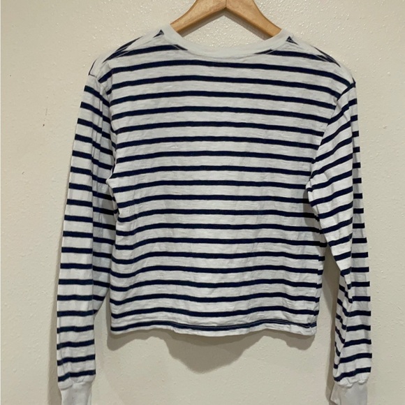 Wild Fable Blue and White Striped Relaxed Sweatshirt - Picture 7 of 8